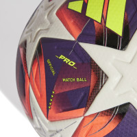 adidas Womens UEFA Champions League Pro Voetbal Maat 5 2024-2025 Oranje Zilver Geel