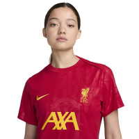 Nike Liverpool Pre-Match Trainingsshirt 2024-2025 Dames Rood Geel