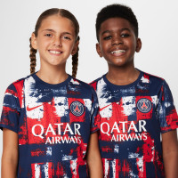 Nike Paris Saint Germain Pre-Match Trainingsset 2024-2025 Kids Donkerblauw Rood