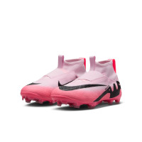 Nike Zoom Mercurial Superfly 9 Pro Gras Voetbalschoenen (FG) Kids Lichtroze Felroze Zwart