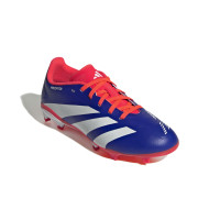 adidas Predator League Gras Voetbalschoenen (FG) Kids Blauw Wit Rood