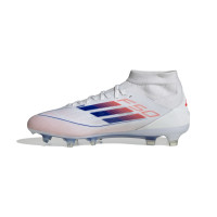 adidas F50 Pro Mid Gras Voetbalschoenen (FG) Wit Blauw Rood