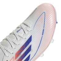 adidas F50 League Mid Gras Voetbalschoenen (FG) Wit Blauw Rood