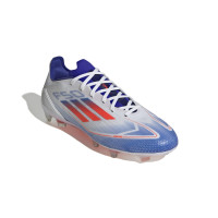 adidas F50 Pro Gras Voetbalschoenen (FG) Wit Rood Blauw