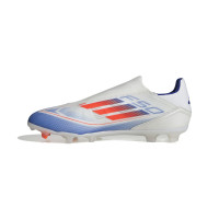 adidas F50 League Veterloze Gras Voetbalschoenen (FG) Wit Rood Blauw