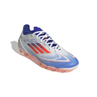 adidas F50 Pro Gras / Kunstgras Voetbalschoenen (MG) Wit Rood Blauw