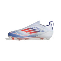 adidas F50 Pro Veterloze Gras Voetbalschoenen (FG) Kids Wit Rood Blauw