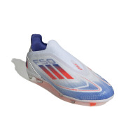 adidas F50 Pro Veterloze Gras Voetbalschoenen (FG) Kids Wit Rood Blauw