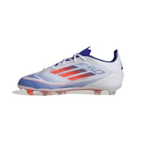 adidas F50 Pro Gras Voetbalschoenen (FG) Kids Wit Rood Blauw