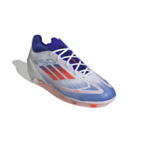 adidas F50 Pro Gras Voetbalschoenen (FG) Kids Wit Rood Blauw