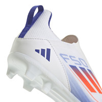 adidas F50 League Veterloze Gras Voetbalschoenen (FG) Kids Wit Rood Blauw