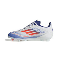 adidas F50 League Gras Voetbalschoenen (FG) Kids Wit Rood Blauw