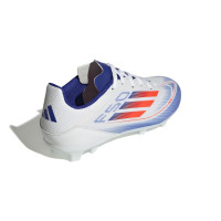 adidas F50 League Gras Voetbalschoenen (FG) Kids Wit Rood Blauw