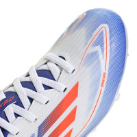 adidas F50 League Gras Voetbalschoenen (FG) Kids Wit Rood Blauw