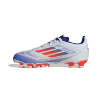 adidas F50 League Gras / Kunstgras Voetbalschoenen (MG) Kids Wit Rood Blauw