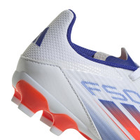 adidas F50 League Gras / Kunstgras Voetbalschoenen (MG) Kids Wit Rood Blauw