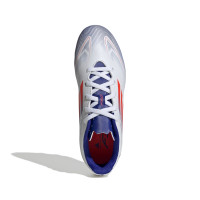 adidas F50 Club Gras / Kunstgras Voetbalschoenen (FxG) Kids Wit Rood Blauw