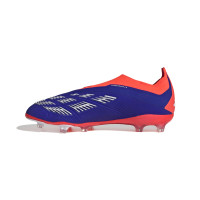 adidas Predator Elite Veterloze Gras Voetbalschoenen (FG) Kids Blauw Wit Rood