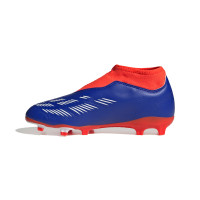 adidas Predator League Veterloze Gras Voetbalschoenen (FG) Kids Blauw Wit Rood