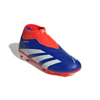 adidas Predator League Veterloze Gras Voetbalschoenen (FG) Kids Blauw Wit Rood