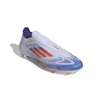 adidas F50 Elite Veterloze Gras Voetbalschoenen (FG) Wit Rood Blauw