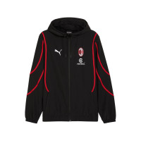 PUMA AC Milan Pre-Match Trainingspak Woven Full-Zip 2024-2025 Zwart Rood