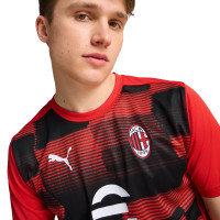 PUMA AC Milan Pre-Match Trainingsshirt 2024-2025 Rood Zwart