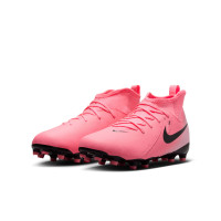 Nike Phantom Luna II Academy Gras / Kunstgras Voetbalschoenen (MG) Kids Felroze Lichtroze Zwart