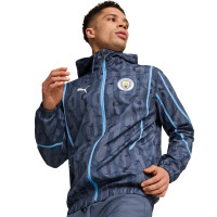 PUMA Manchester City Pre-Match Anthem Trainingspak Woven Full-Zip 2024-2025 Donkerblauw Lichtblauw