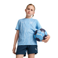 PUMA Manchester City Pre-Match Trainingsshirt 2024-2025 Kids Lichtblauw Wit