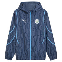 PUMA Manchester City Pre-Match Anthem Trainingsjack Woven 2024-2025 Donkerblauw Lichtblauw