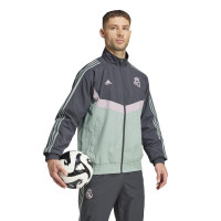 adidas Real Madrid Trainingsjack Woven 2024-2025 Donkergrijs Groen Paars