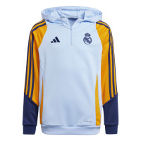 adidas Real Madrid Track Hoodie Trainingspak 2024-2025 Kids Lichtblauw Donkerblauw Geel