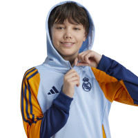 adidas Real Madrid Track Hoodie 2024-2025 Kids Lichtblauw Geel Donkerblauw