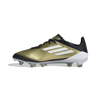 adidas F50 Messi Pro Gras Voetbalschoenen (FG) Goud Zwart Wit