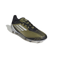 adidas F50 Messi Pro Gras Voetbalschoenen (FG) Goud Zwart Wit