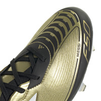 adidas F50 Messi Pro Gras Voetbalschoenen (FG) Goud Zwart Wit