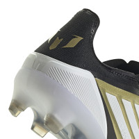 adidas F50 Messi Pro Gras Voetbalschoenen (FG) Goud Zwart Wit