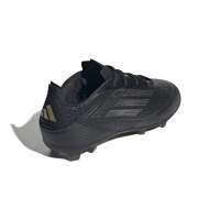 adidas F50 Pro Gras Voetbalschoenen (FG) Kids Zwart Grijs Goud