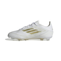 adidas F50 Pro Gras Voetbalschoenen (FG) Kids Wit Goud