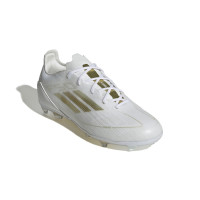 adidas F50 Pro Gras Voetbalschoenen (FG) Kids Wit Goud