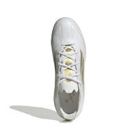 adidas F50 Pro Gras Voetbalschoenen (FG) Kids Wit Goud