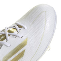 adidas F50 Pro Gras Voetbalschoenen (FG) Kids Wit Goud