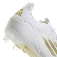 adidas F50 Pro Gras Voetbalschoenen (FG) Kids Wit Goud