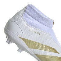 adidas Predator League Veterloze Gras Voetbalschoenen (FG) Wit Goud