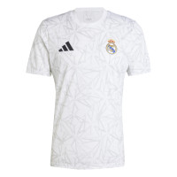 adidas Real Madrid Pre-Match Trainingsshirt 2024-2025 Wit Grijs