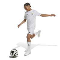 adidas Real Madrid Pre-Match Trainingsshirt 2024-2025 Kids Wit Grijs