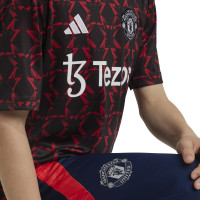 adidas Manchester United Pre-Match Trainingsshirt 2024-2025 Kids Zwart Rood