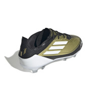 adidas F50 Messi Pro Gras Voetbalschoenen (FG) Kids Goud Zwart Wit