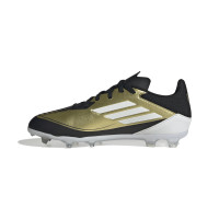 adidas F50 Messi League Gras Voetbalschoenen (FG) Kids Goud Zwart Wit